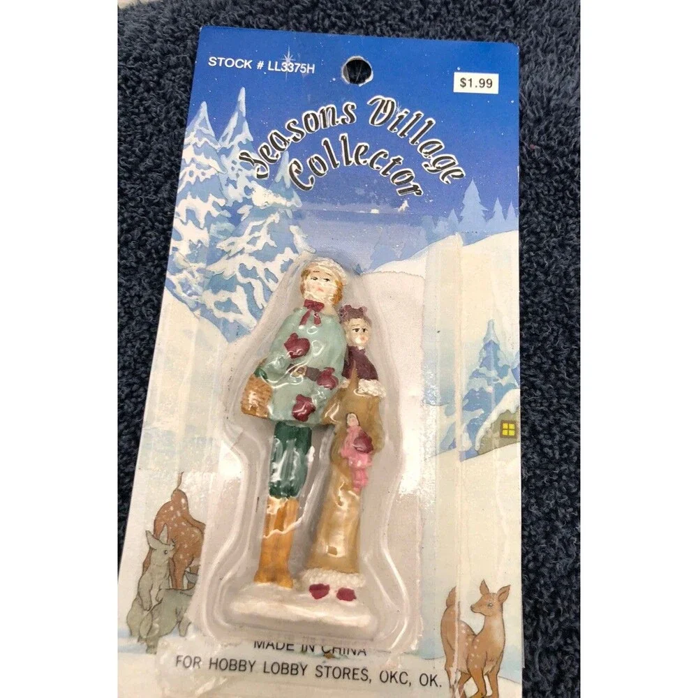 Vintage Christmas Seasons ￼Village Collector, lot miniature people￼ Hobby Lobby